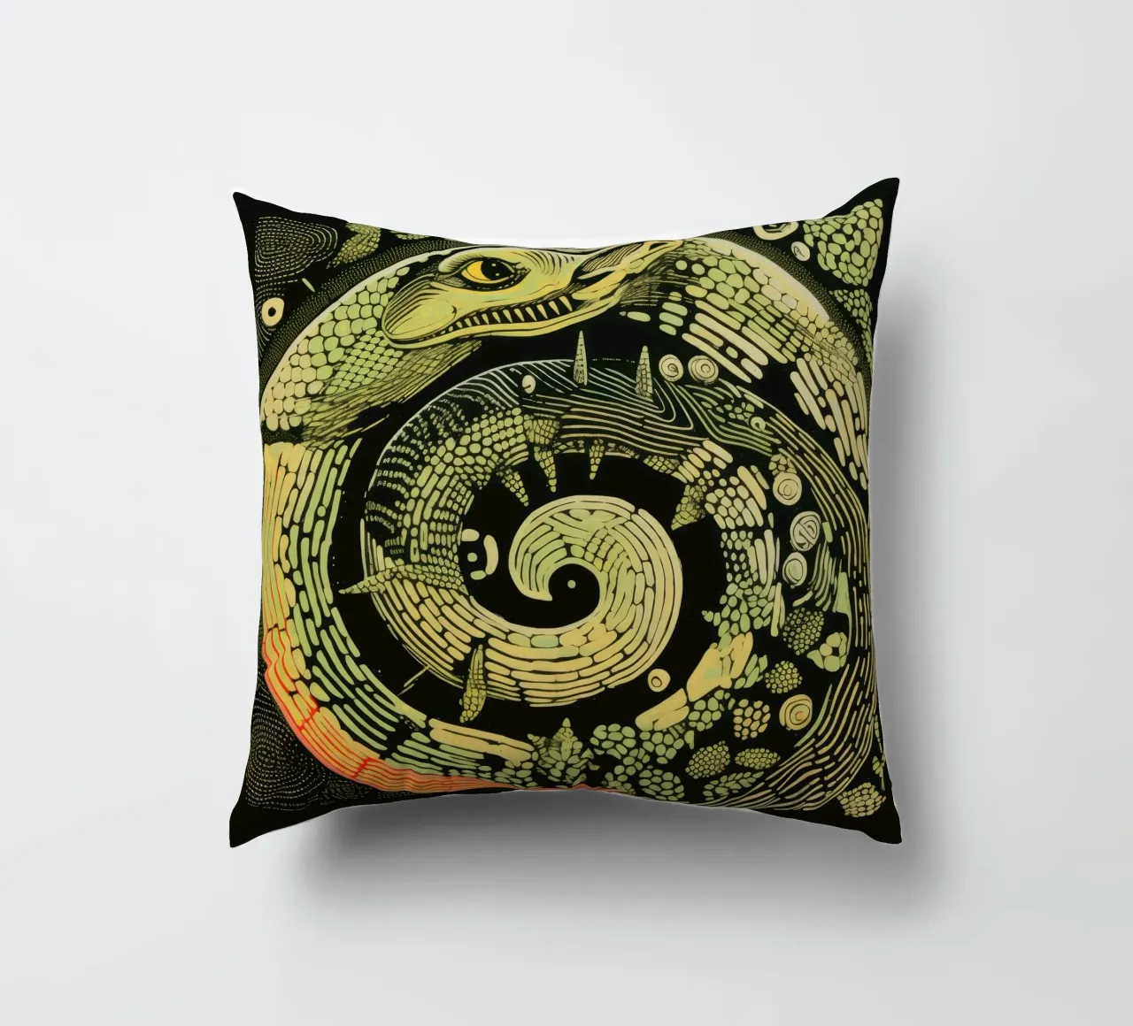 Python vert coussin de Minimal Animal Art