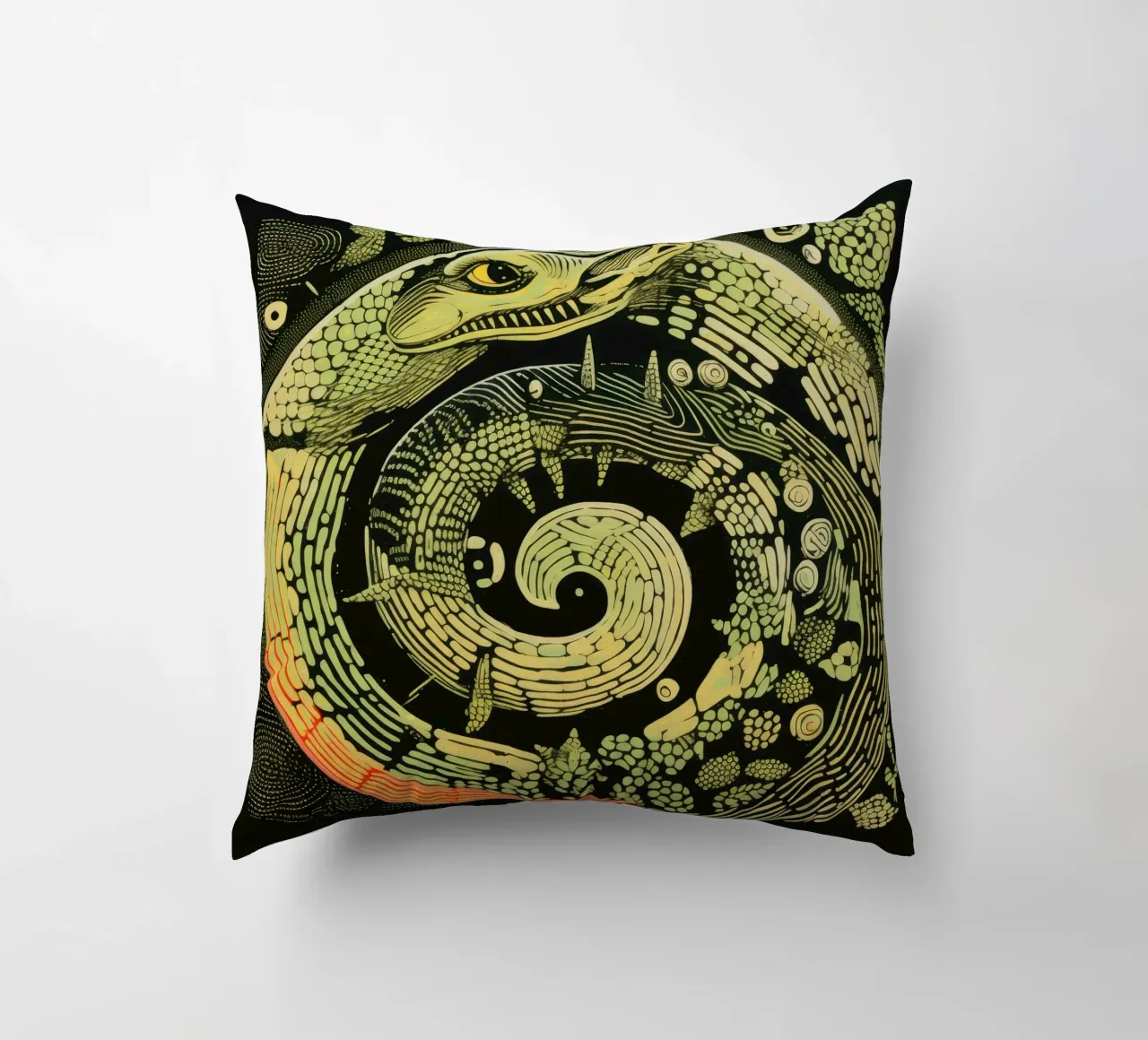 Python vert coussin de Minimal Animal Art