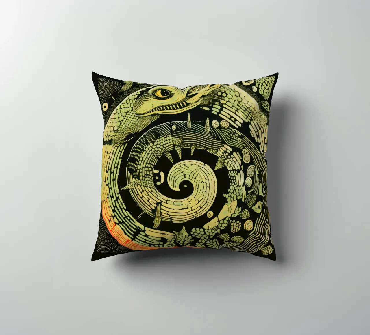 Python vert coussin de Minimal Animal Art