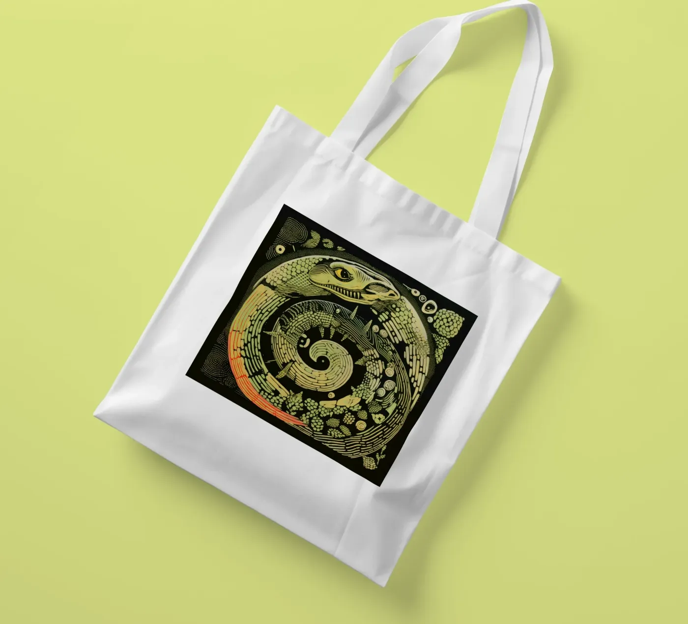 Python vert tote bag de Minimal Animal Art
