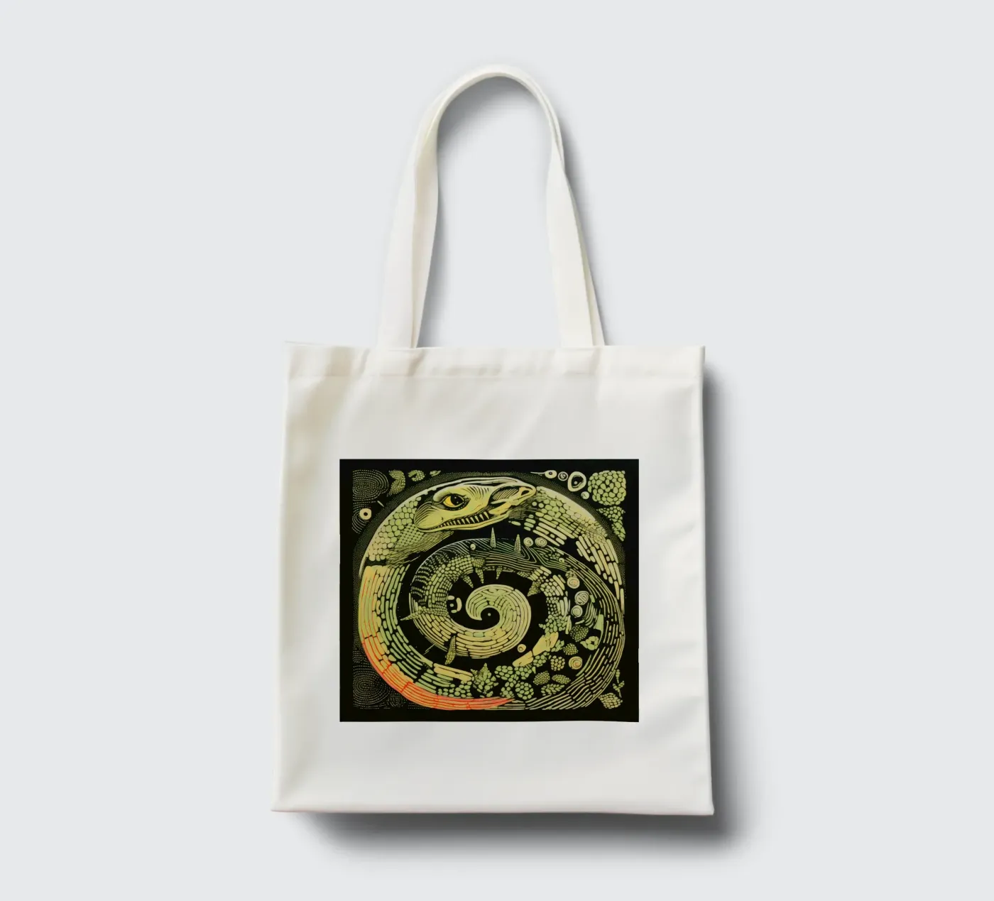 Python vert tote bag de Minimal Animal Art