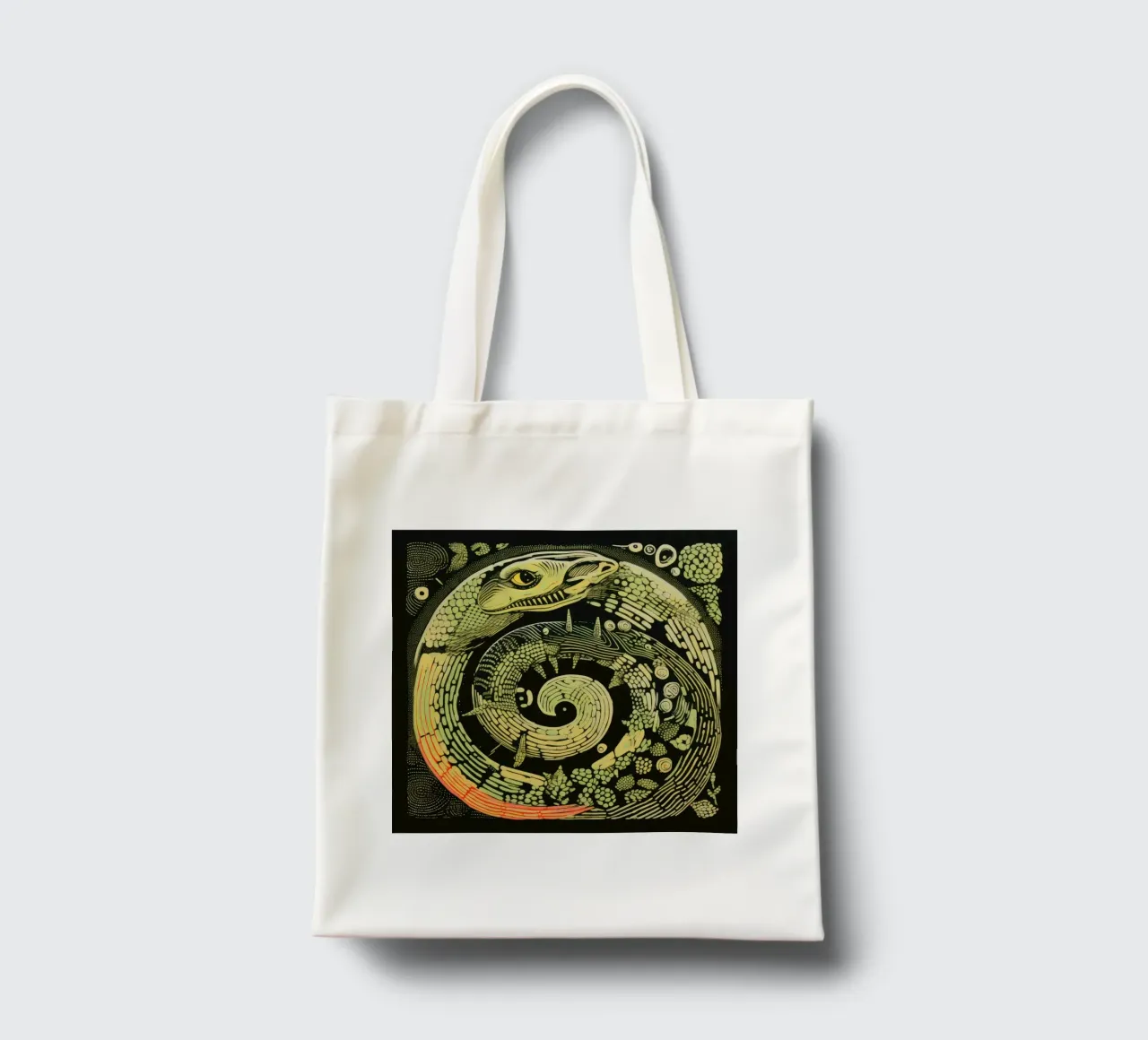 Python vert tote bag de Minimal Animal Art