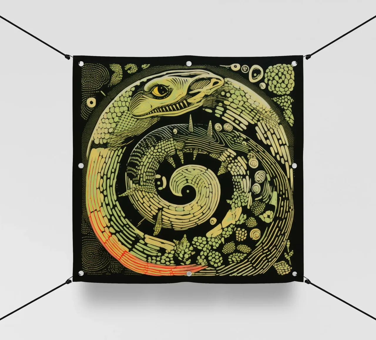 Green Python bâche pvc de Minimal Animal Art