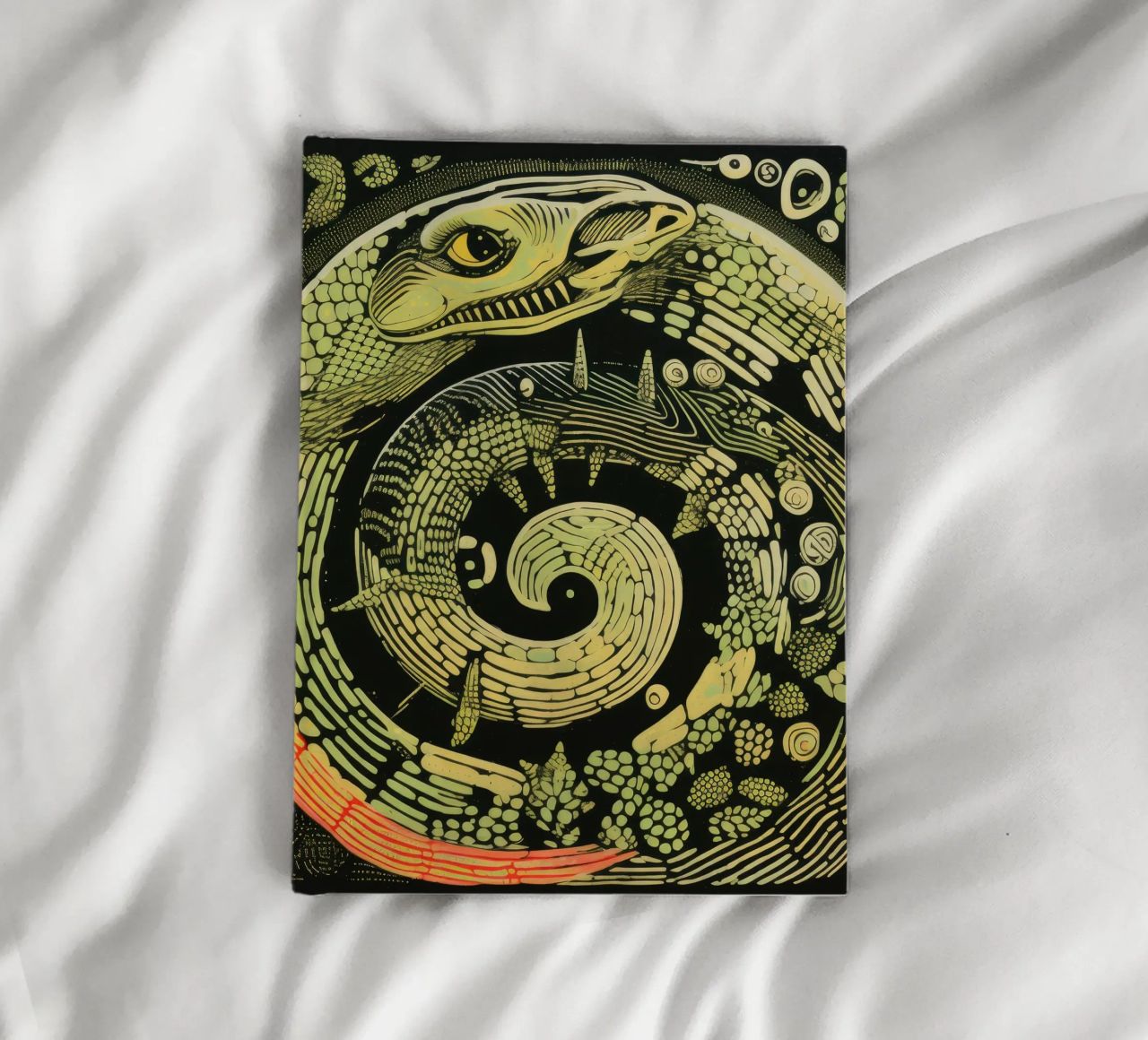 Green Python 3 notebook by Minimal Animal Art