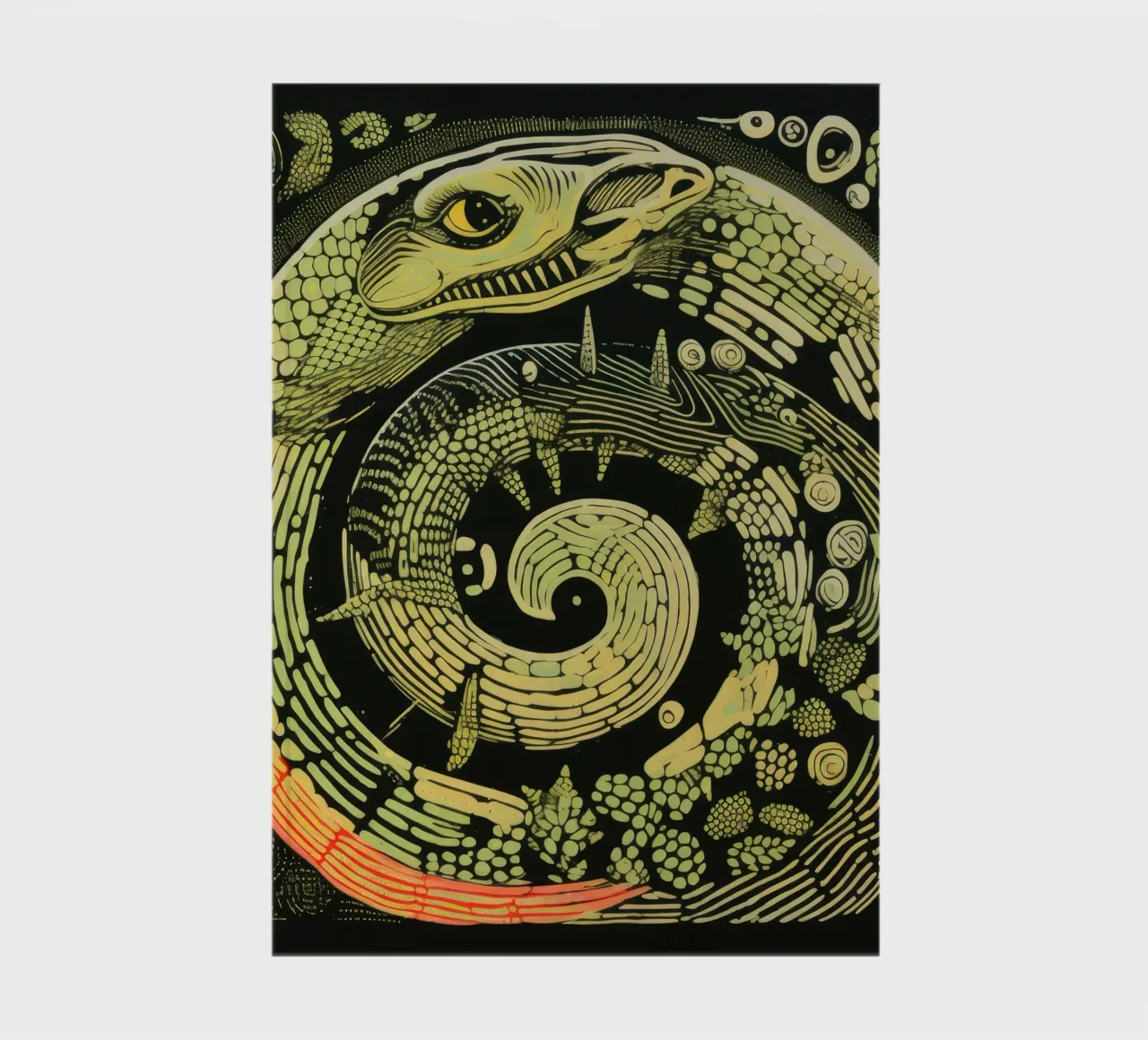 Python vert 3 carnet de notes de Minimal Animal Art