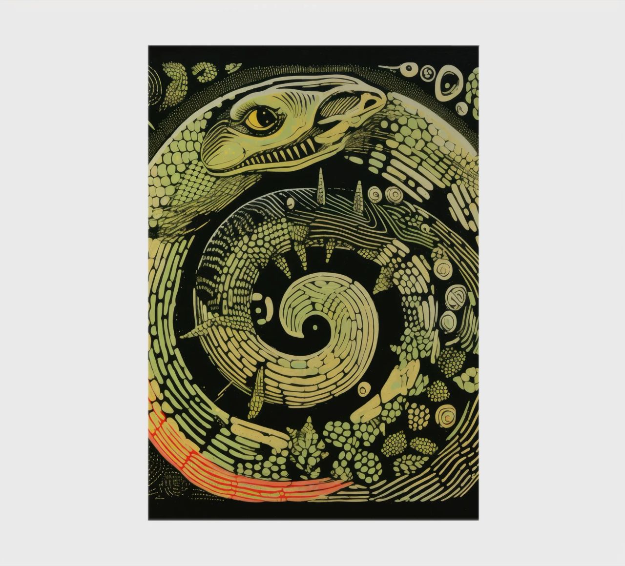 Green Python 3 notebook by Minimal Animal Art