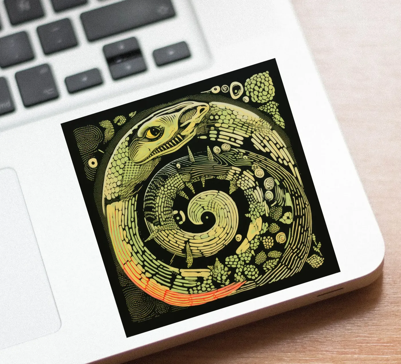 Python vert autocollant de Minimal Animal Art