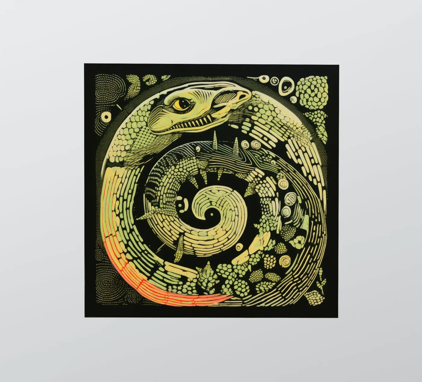 Python vert autocollant de Minimal Animal Art