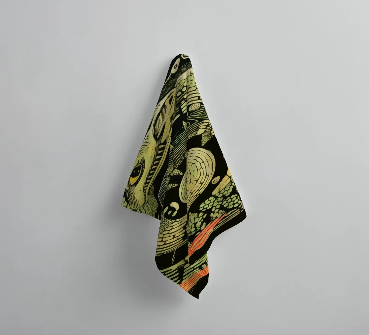 Grüne Python 3 Handtuch von Minimal Animal Art