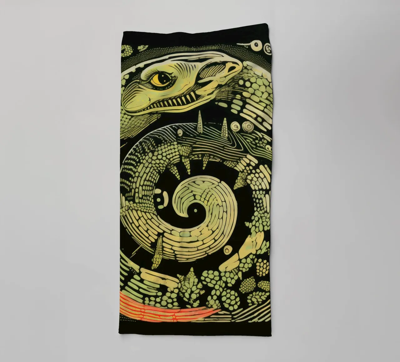 Grüne Python 3 Handtuch von Minimal Animal Art