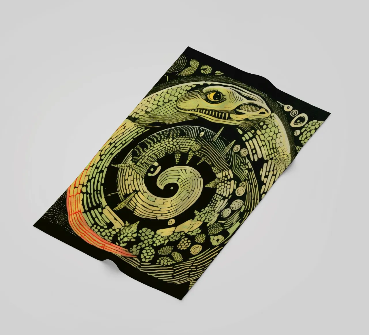 Python vert 3 serviette de plage de Minimal Animal Art