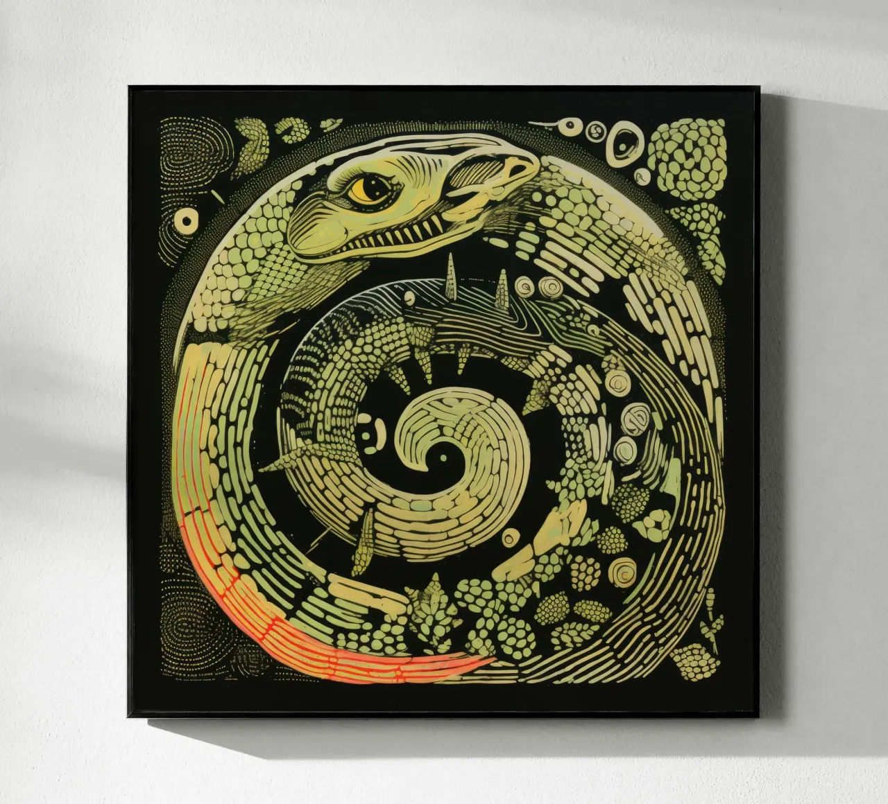 Green Python Acryl-Glas von Minimal Animal Art