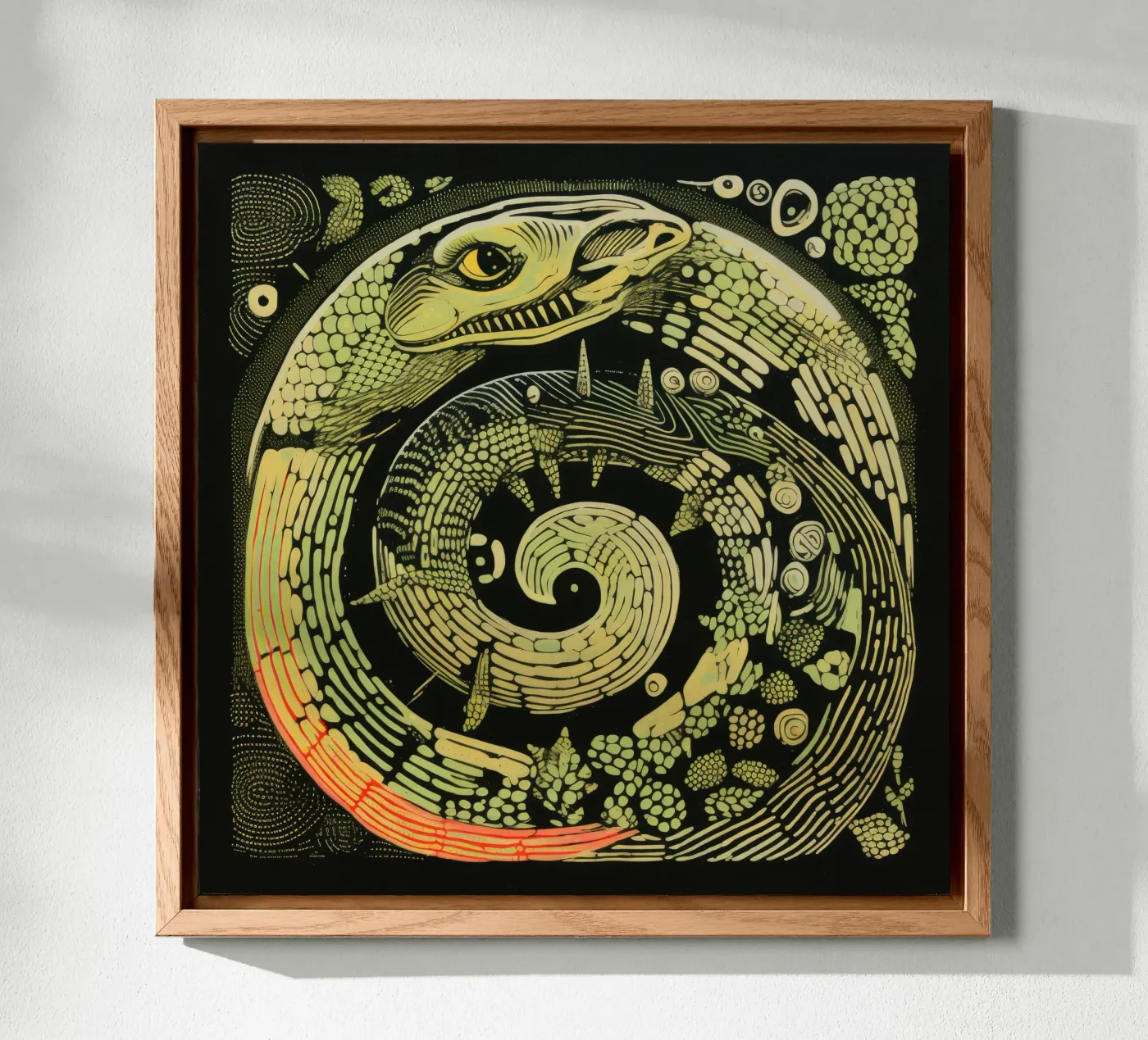 Green Python forex plate by Minimal Animal Art