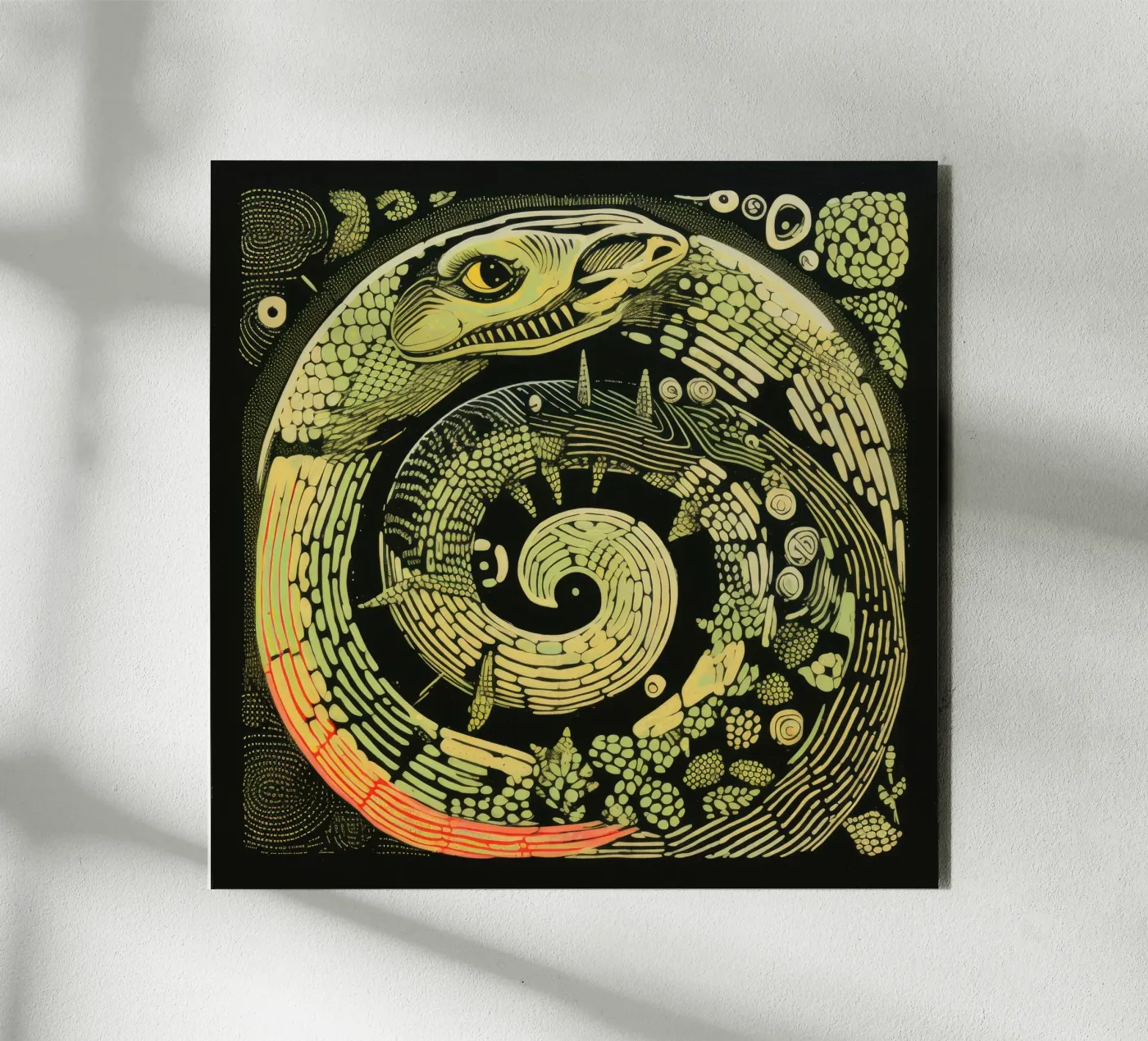 Green Python forex plate by Minimal Animal Art