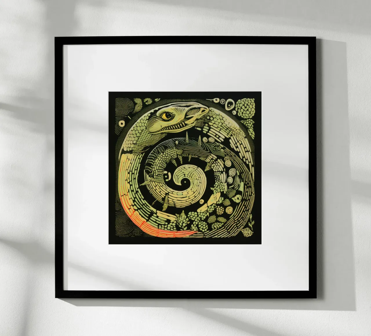 Python vert 3 hahnemühle de Minimal Animal Art