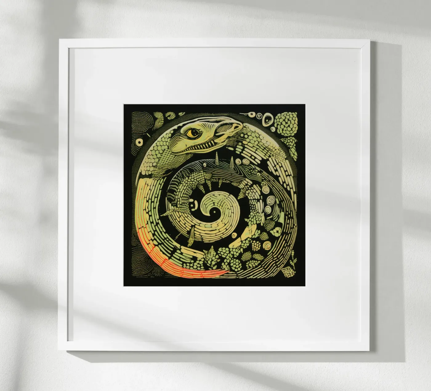 Python vert poster de Minimal Animal Art