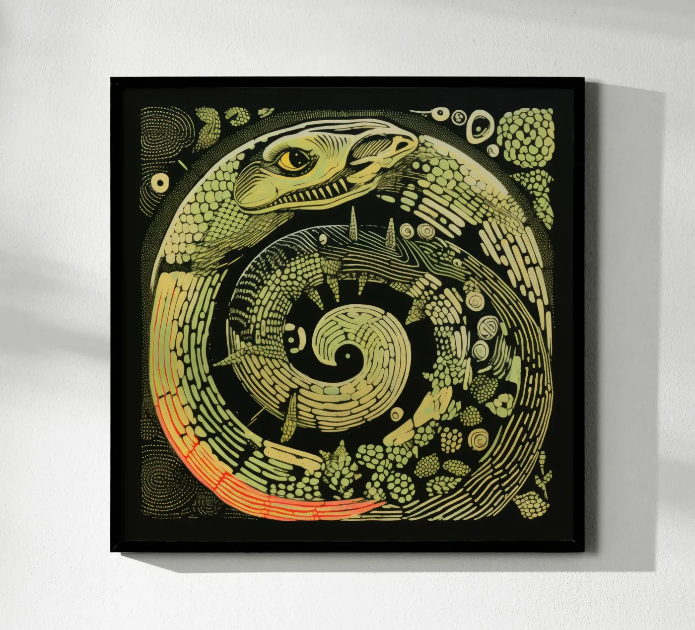 Python vert poster de Minimal Animal Art