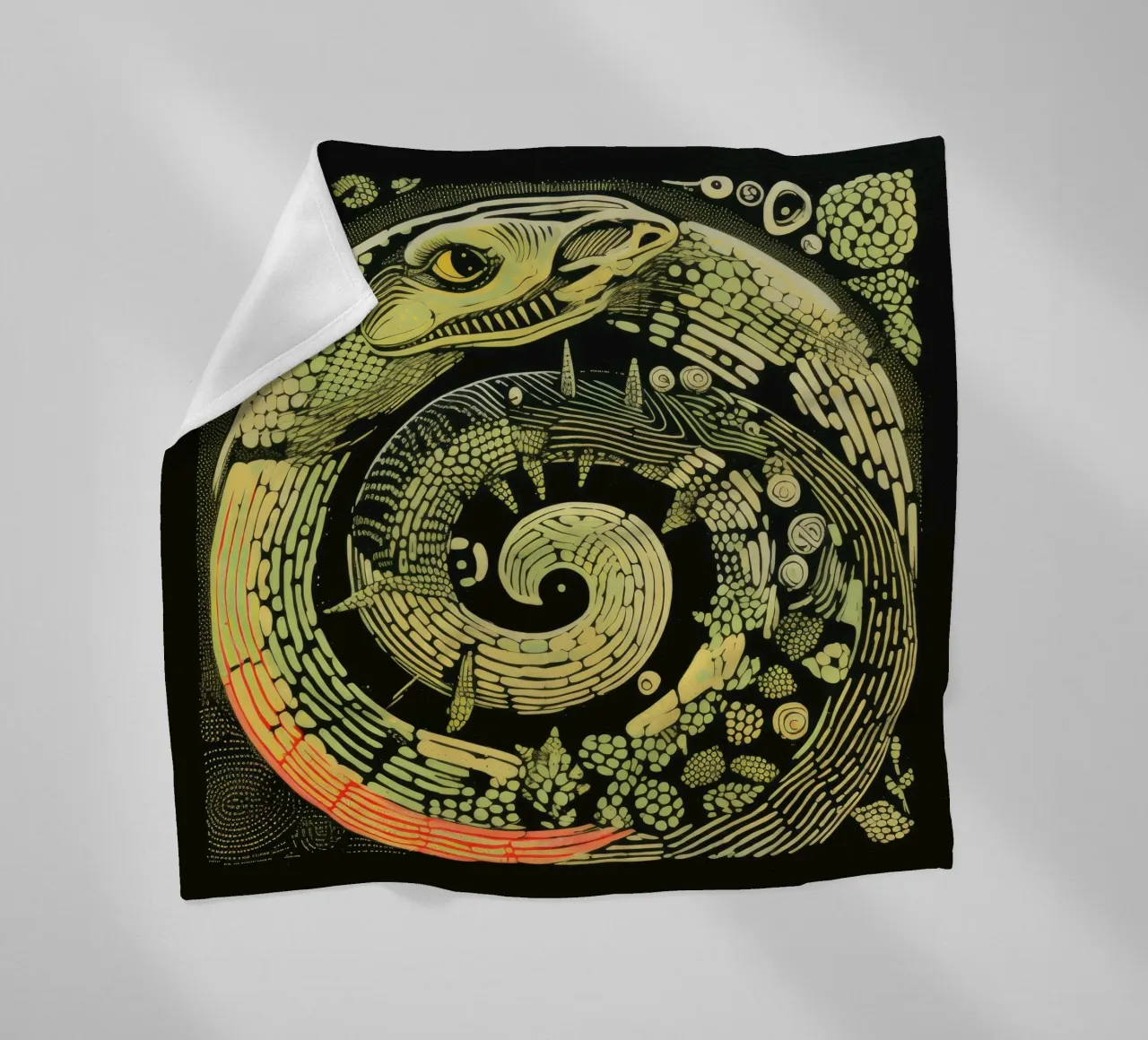 Grüne Python 3 Fleecedecke von Minimal Animal Art