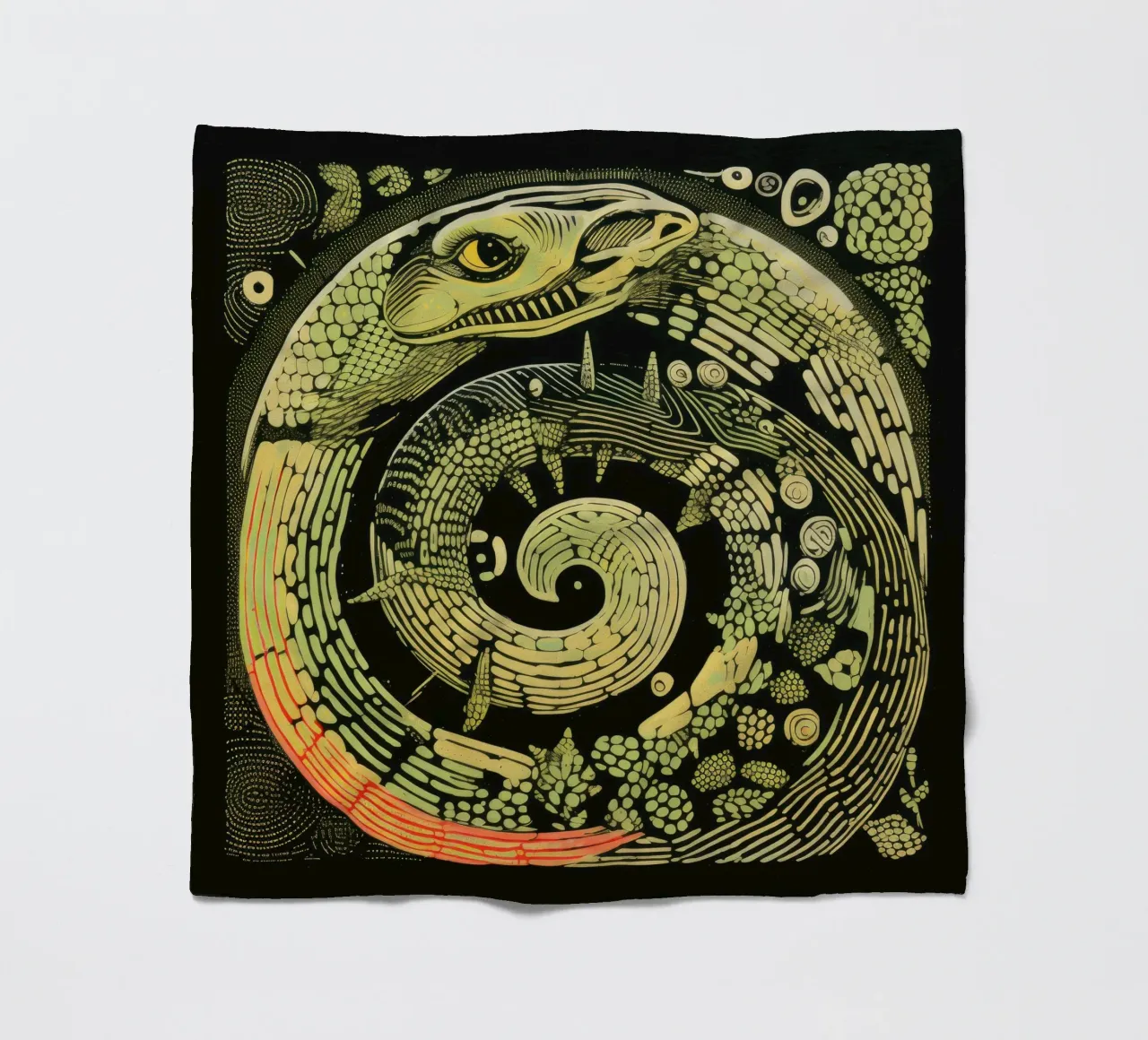 Grüne Python 3 Fleecedecke von Minimal Animal Art