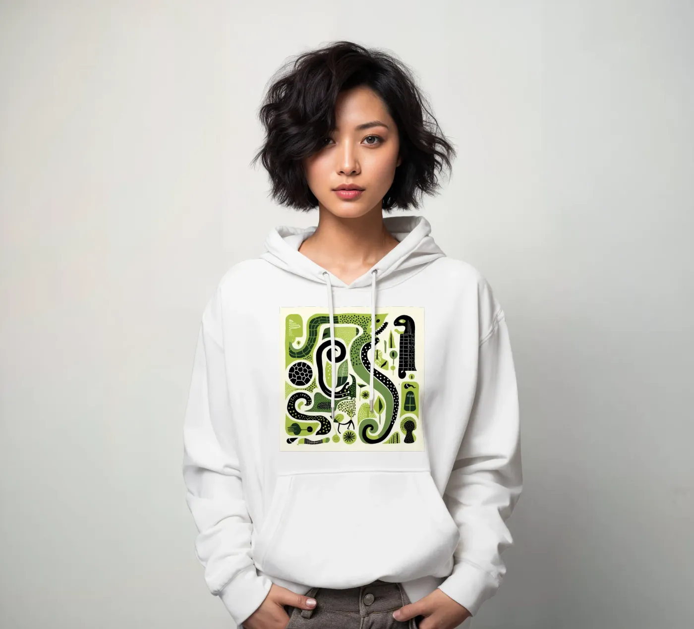 Green Python Hoodie von Minimal Animal Art