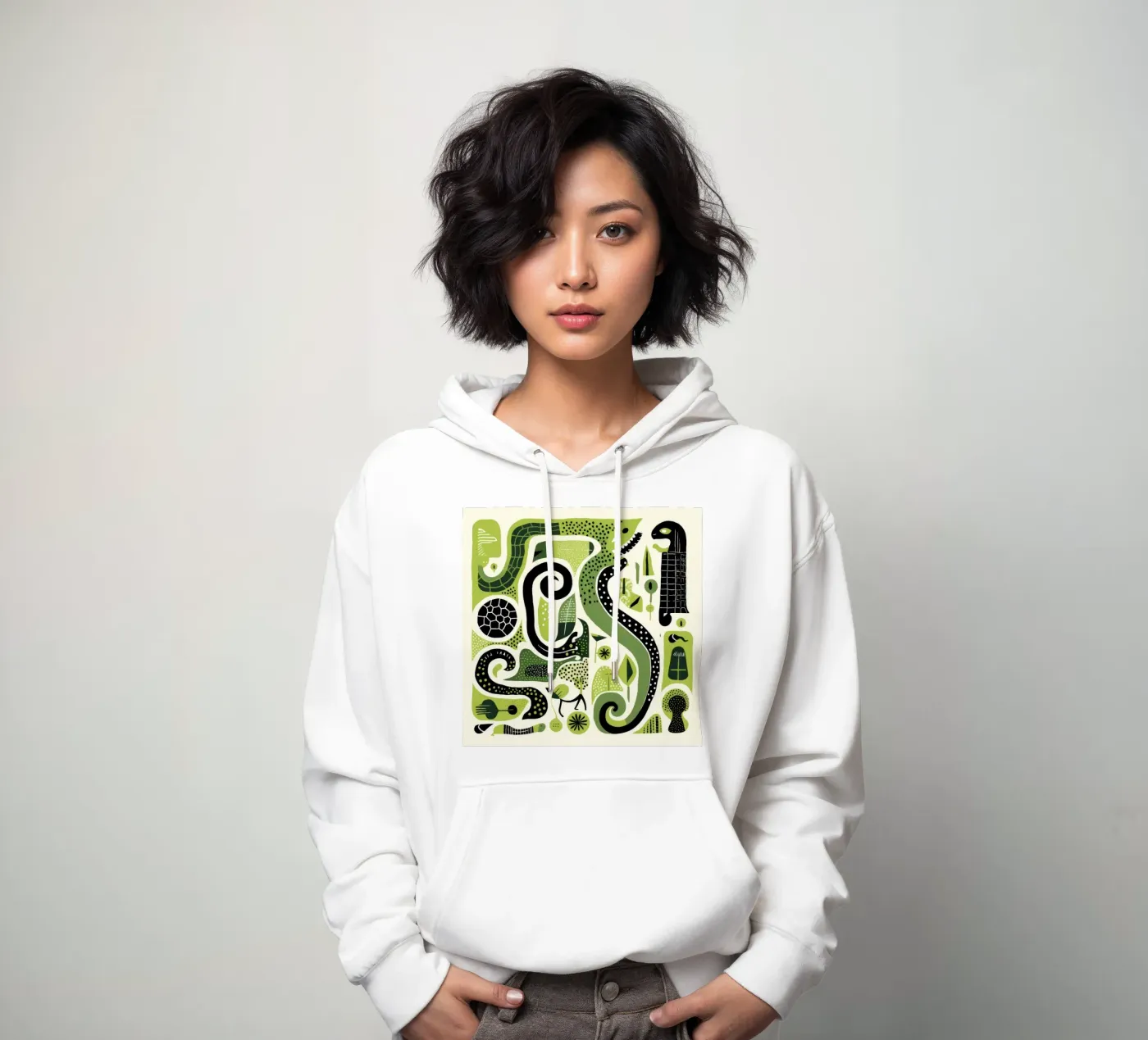 Green Python Hoodie von Minimal Animal Art
