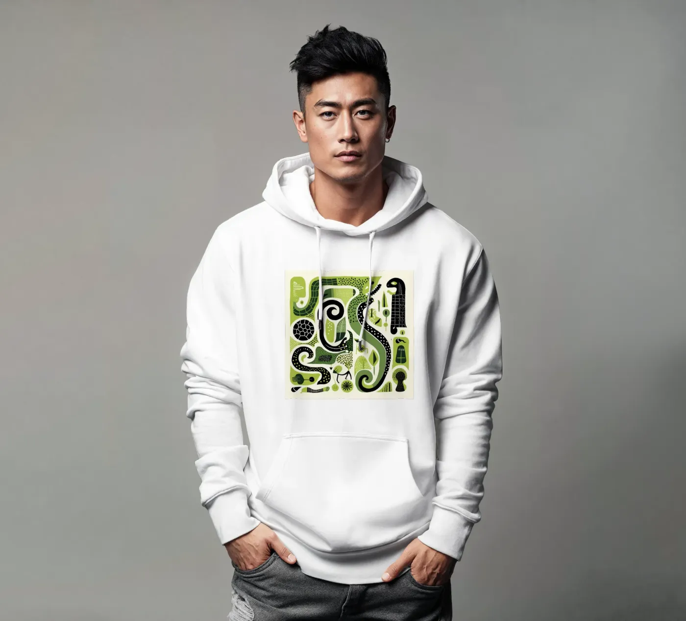 Green Python Hoodie von Minimal Animal Art