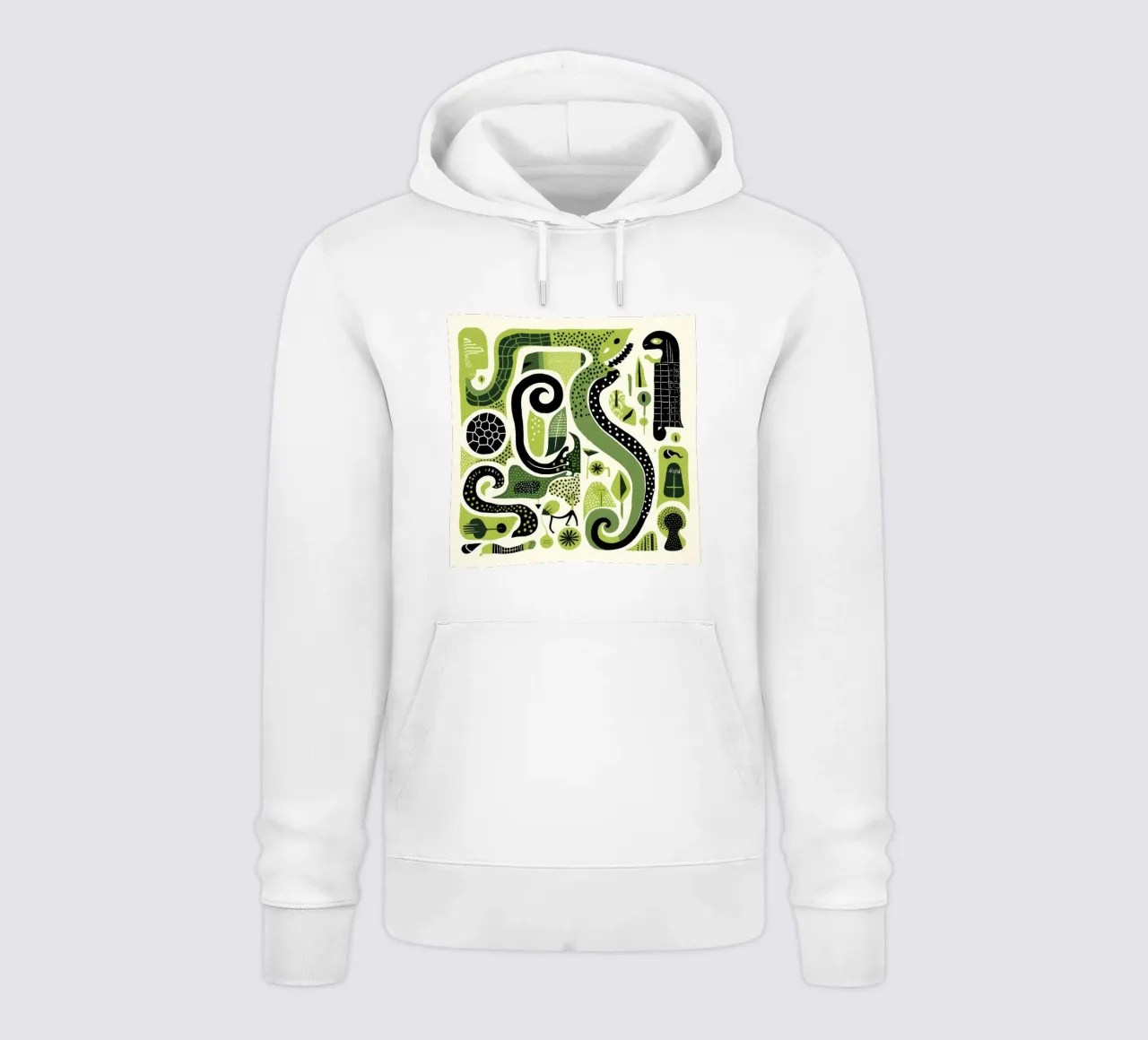 Green Python hoodie van Minimal Animal Art