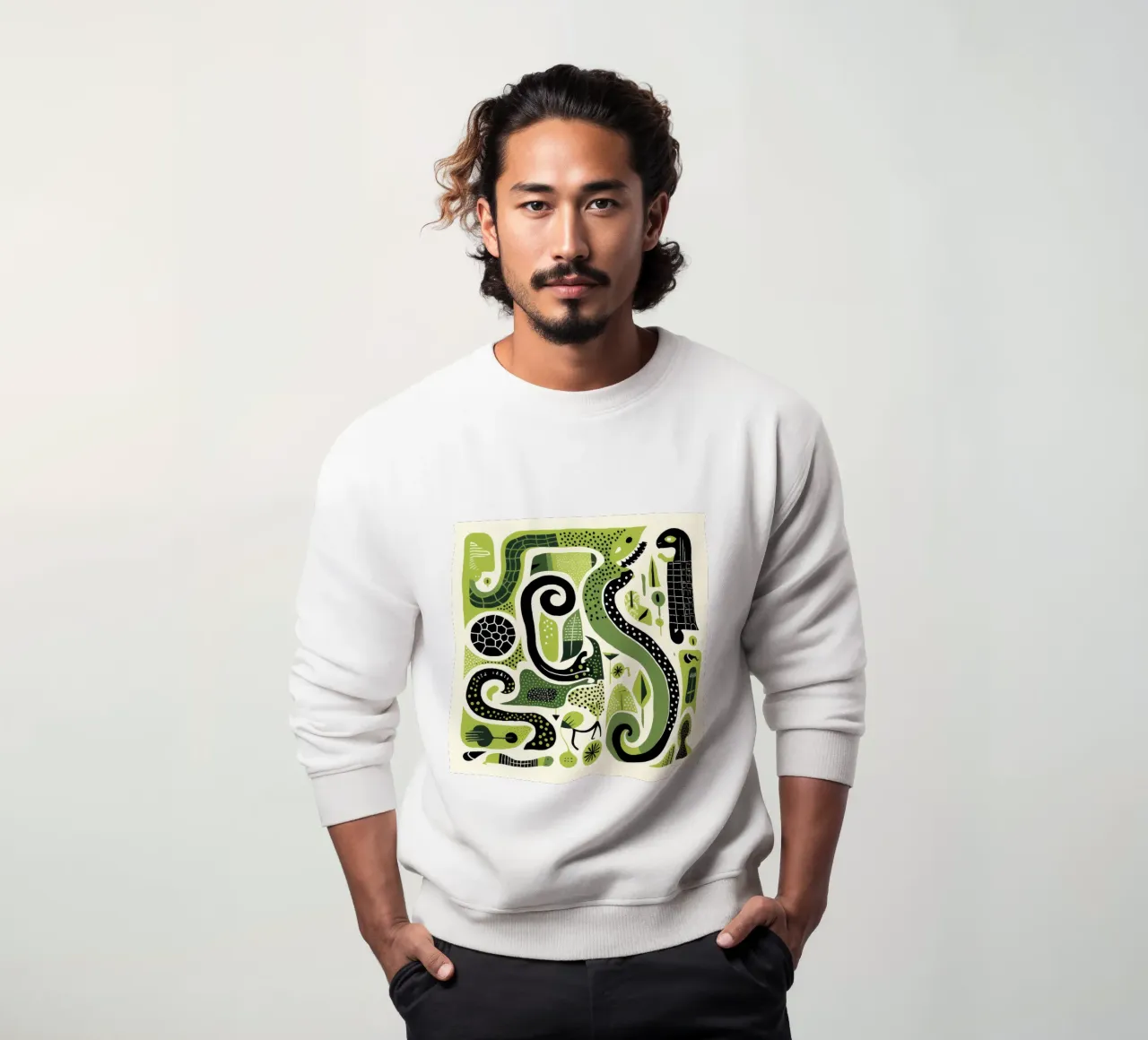 Python vert 4 sweat de Minimal Animal Art