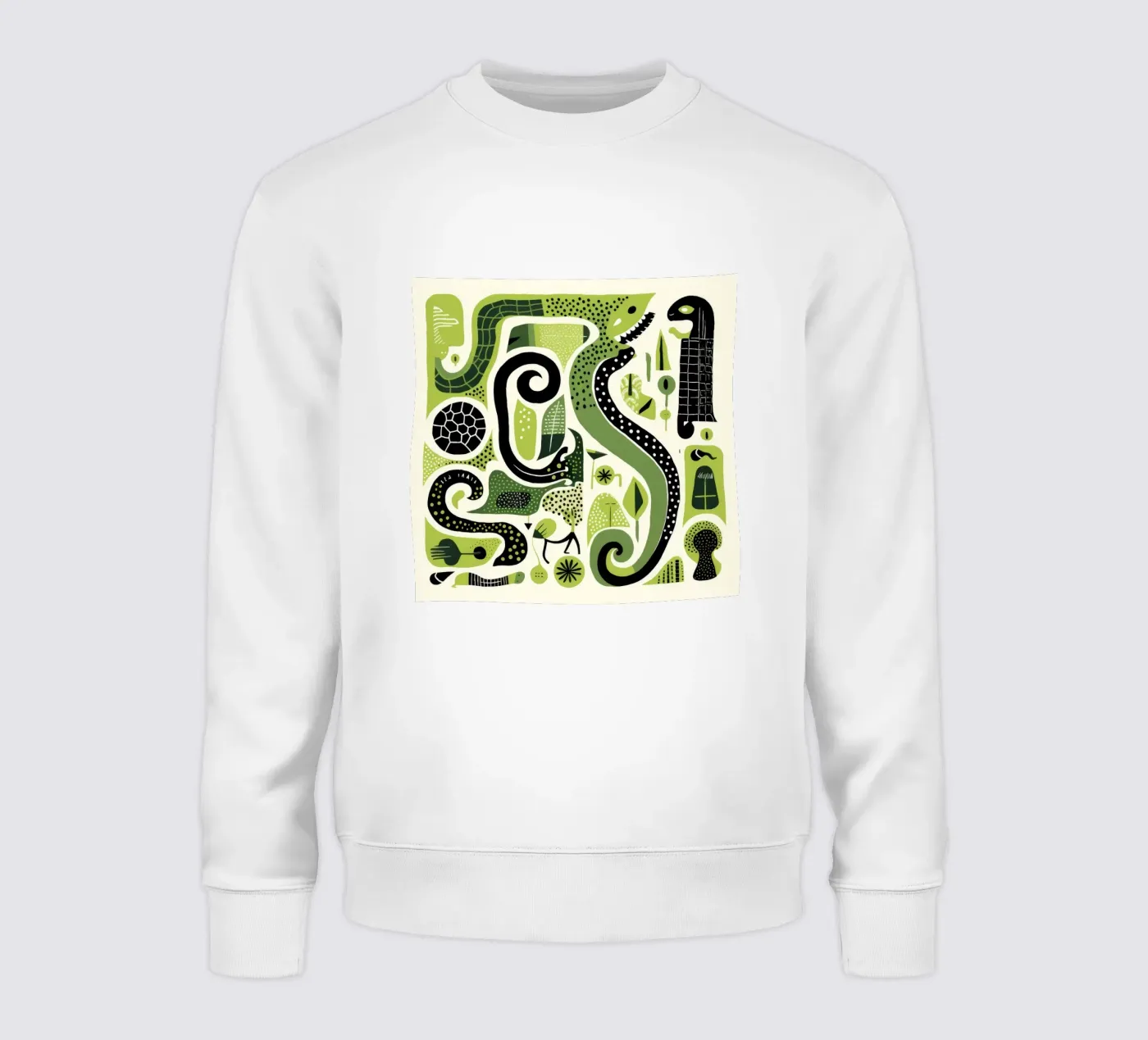 Grüne Python Sweatshirt von Minimal Animal Art