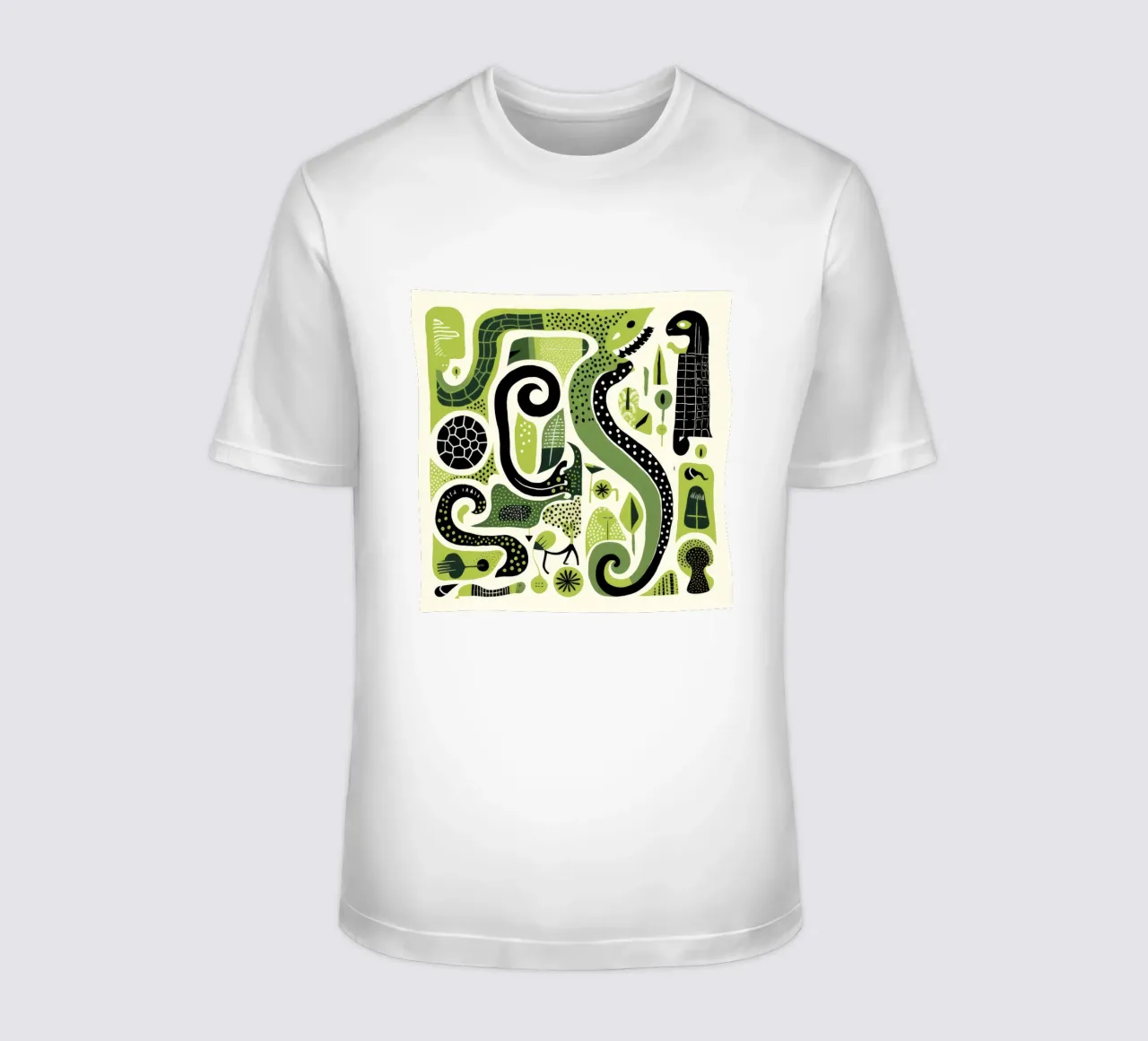 Python vert 4 t-shirt de Minimal Animal Art