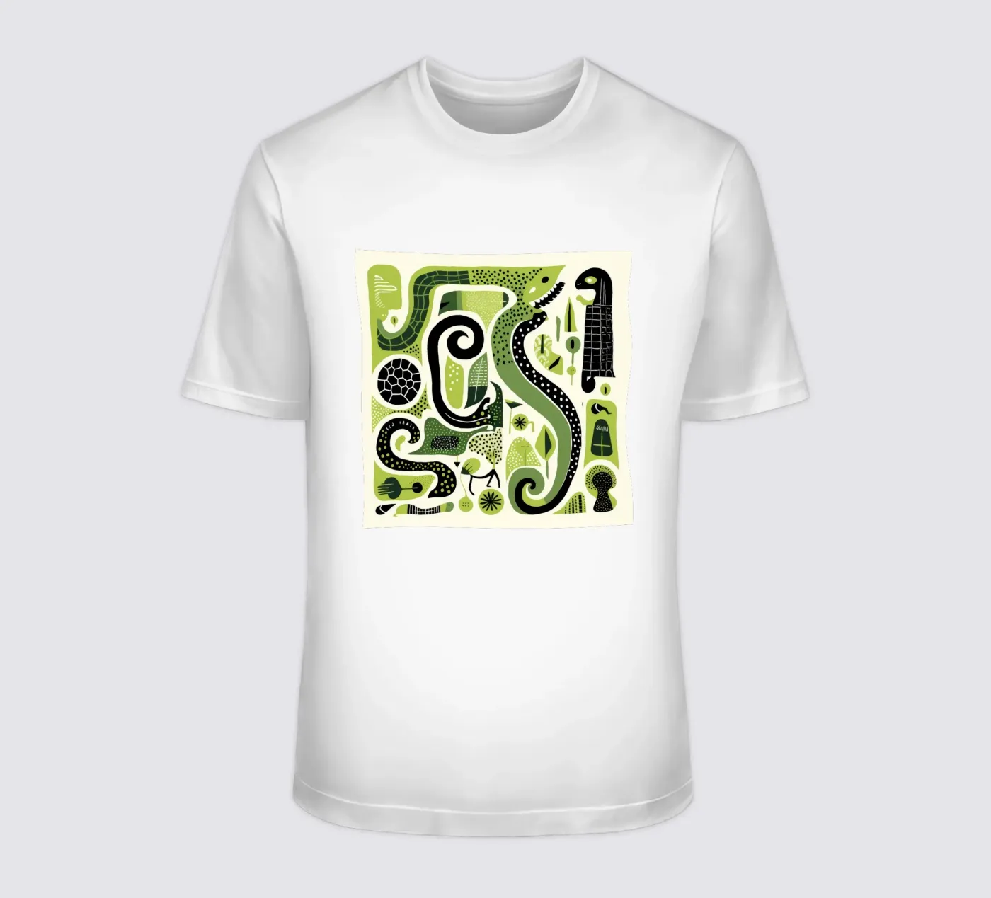 Green Python T-Shirt von Minimal Animal Art