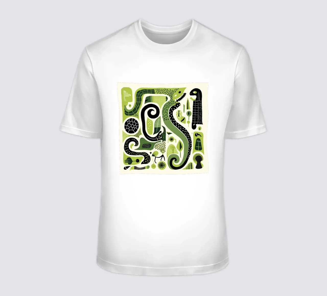 Python vert 4 t-shirt de Minimal Animal Art
