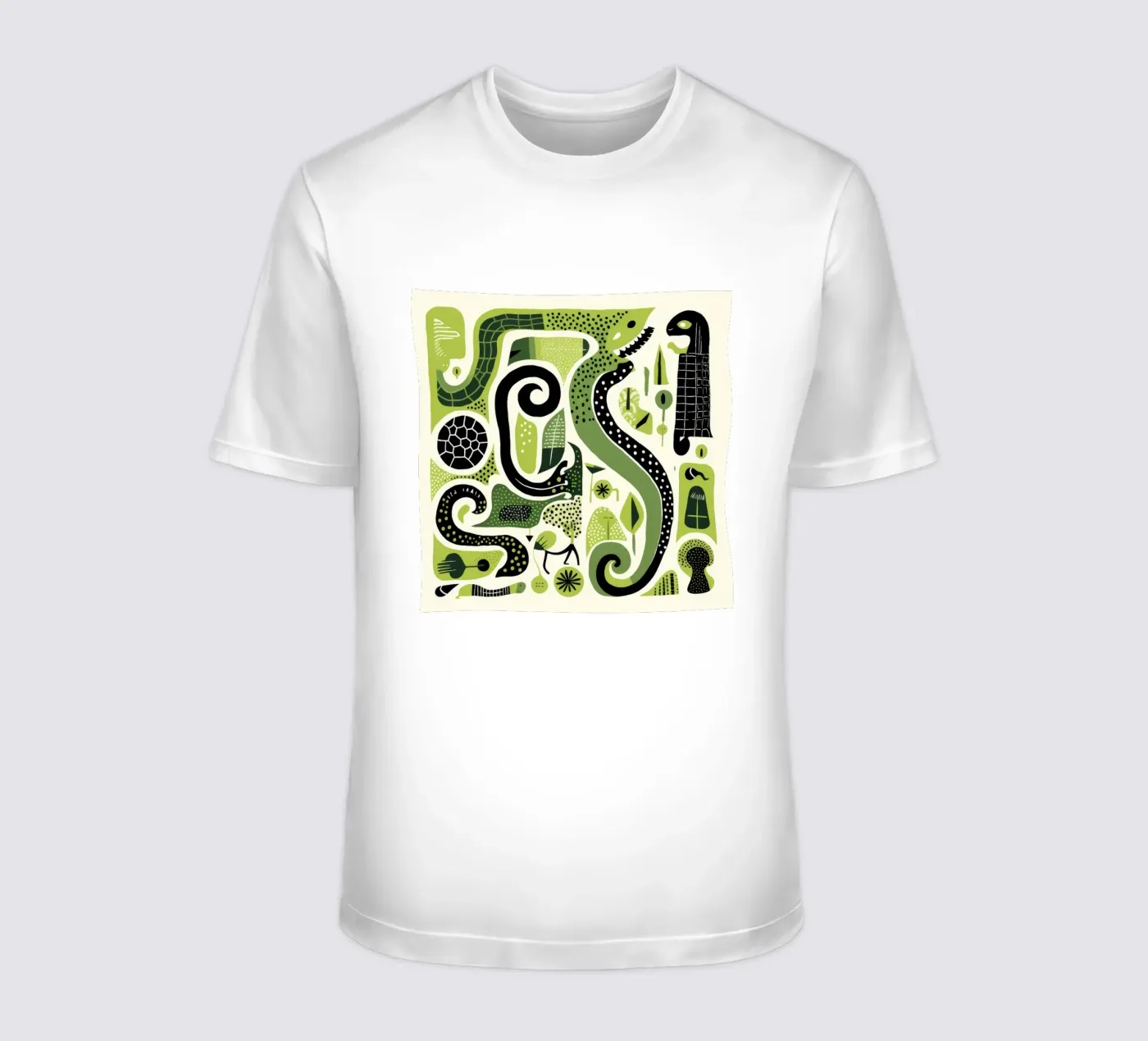 Green Python T-Shirt von Minimal Animal Art
