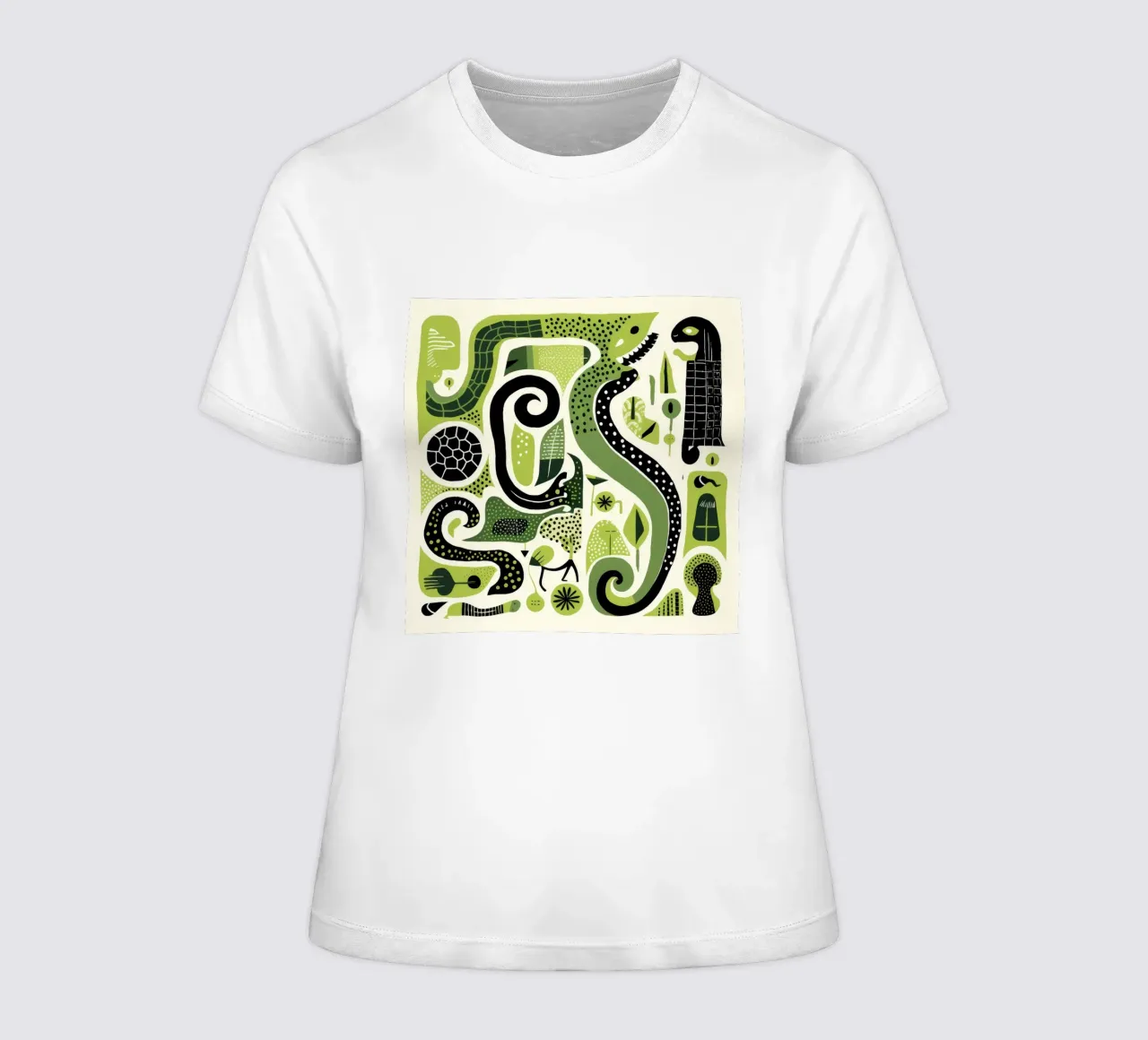 Pitone verde t-shirt da donna da Minimal Animal Art
