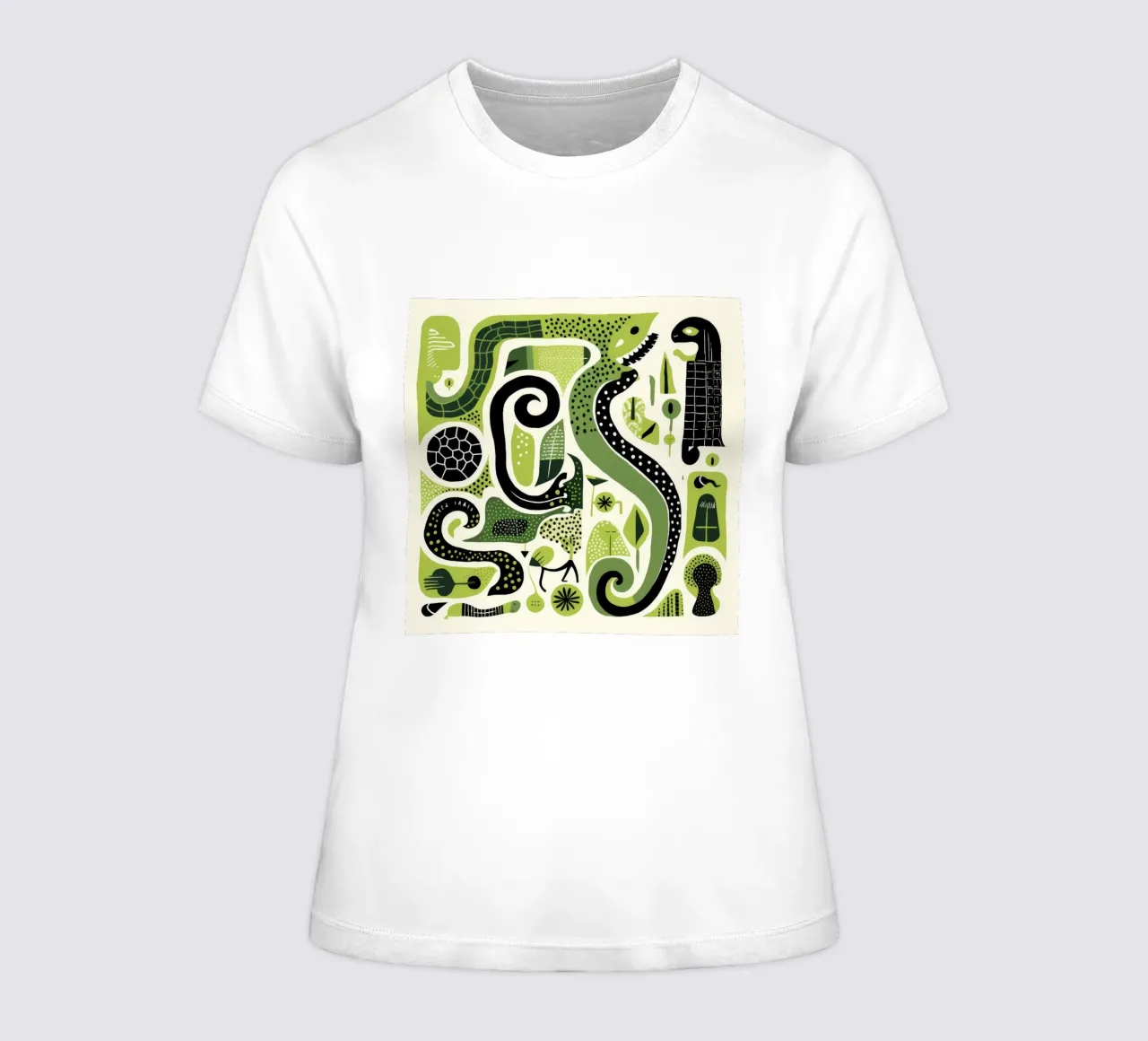 Pitone verde t-shirt da donna da Minimal Animal Art