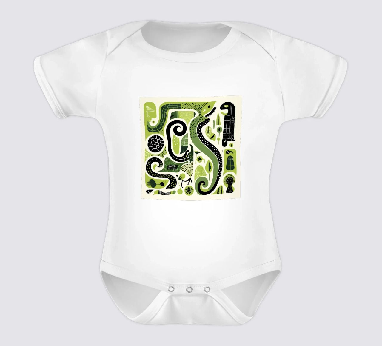 Python vert 4 body bébé de Minimal Animal Art