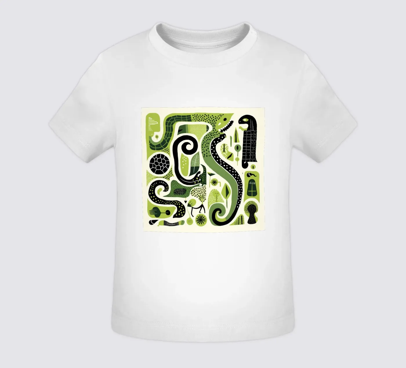 Green Python Baby T-Shirt von Minimal Animal Art