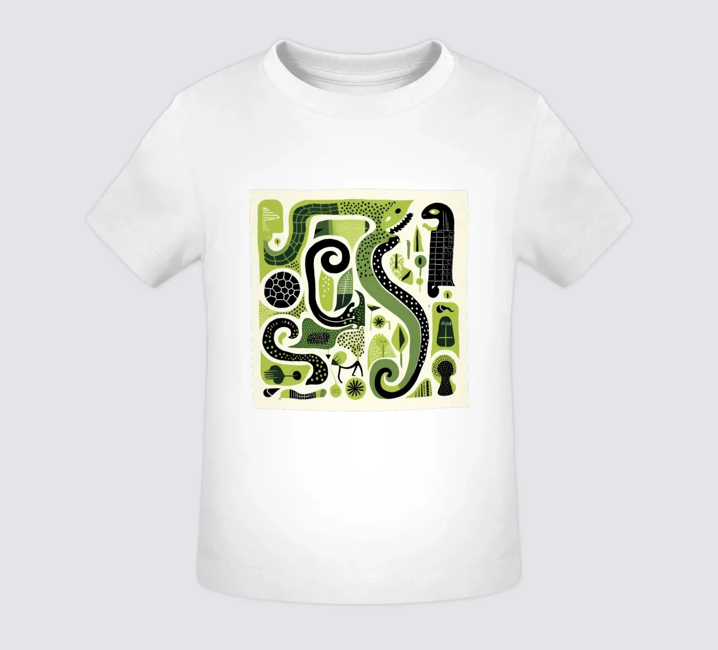 Green Python Baby T-Shirt von Minimal Animal Art