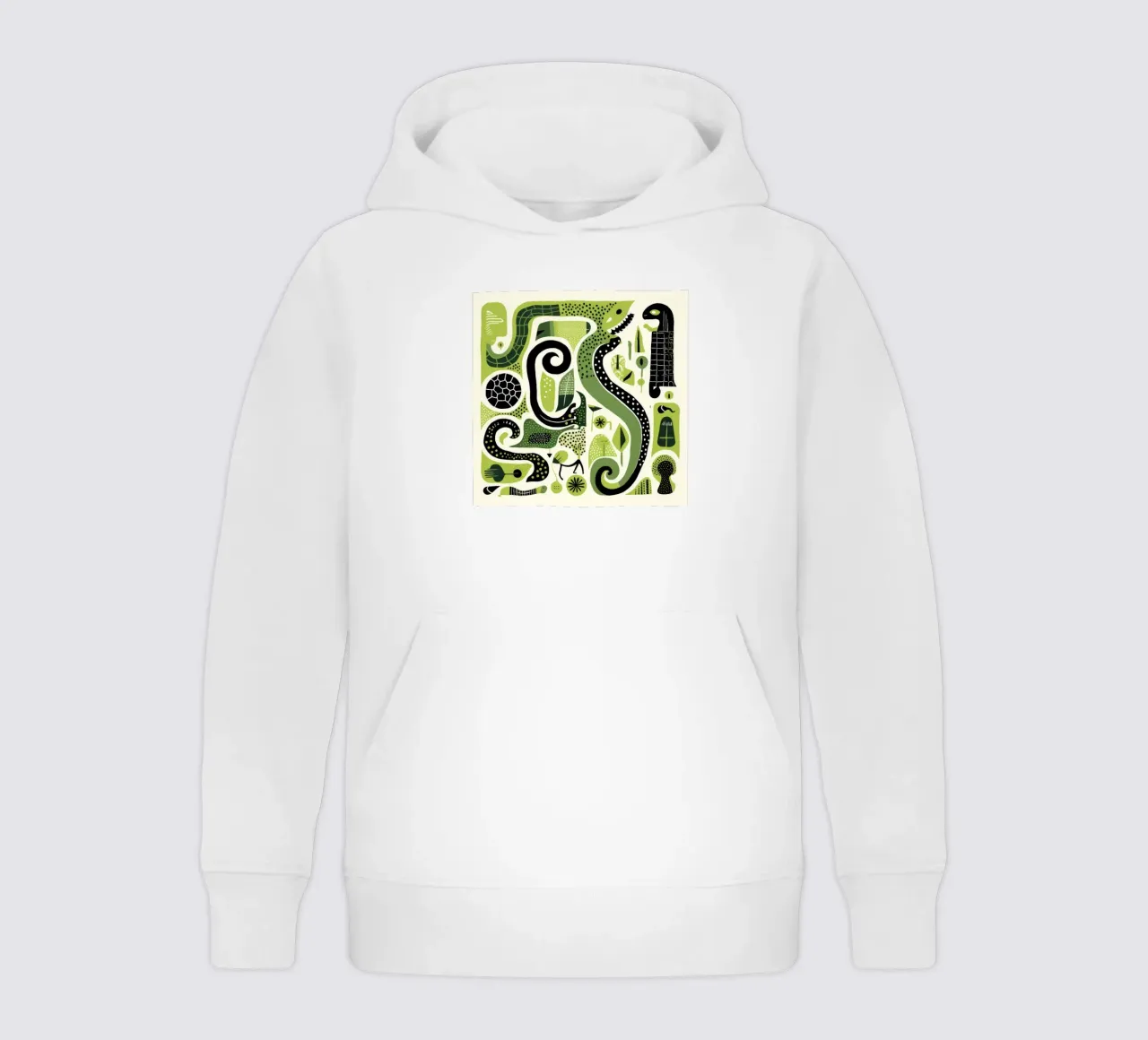Green Python kinder hoodie van Minimal Animal Art