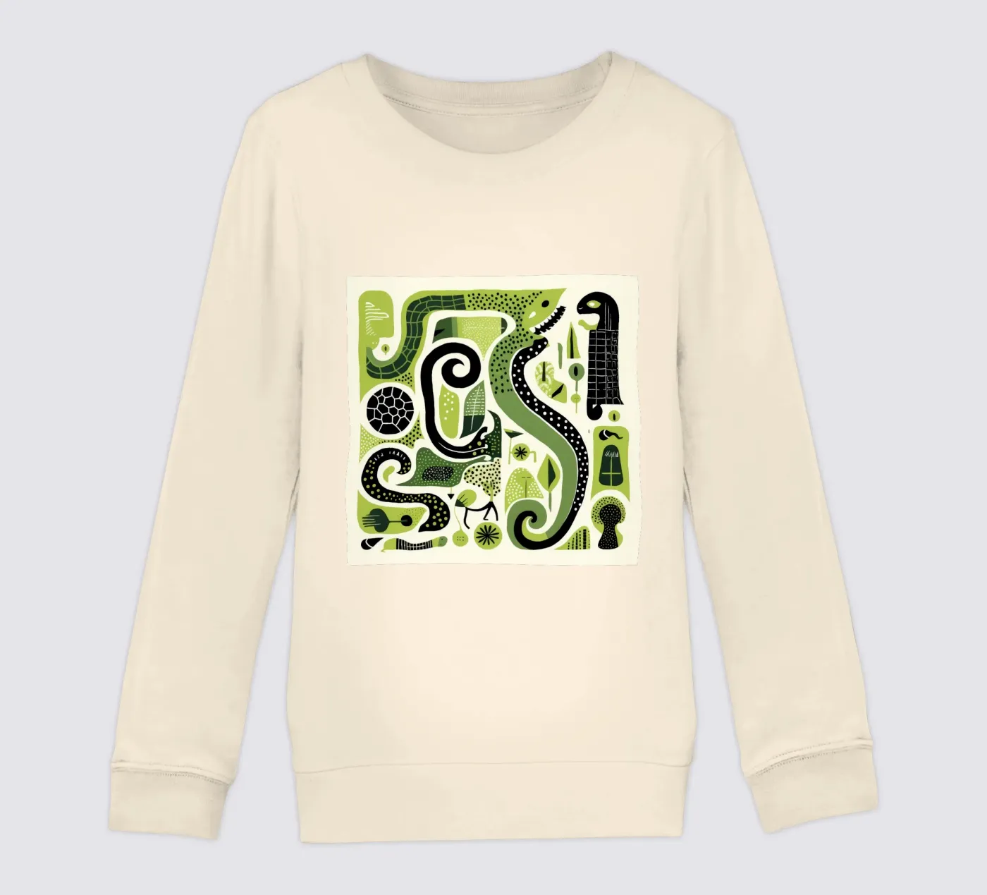 Green Python kinder sweatshirt van Minimal Animal Art