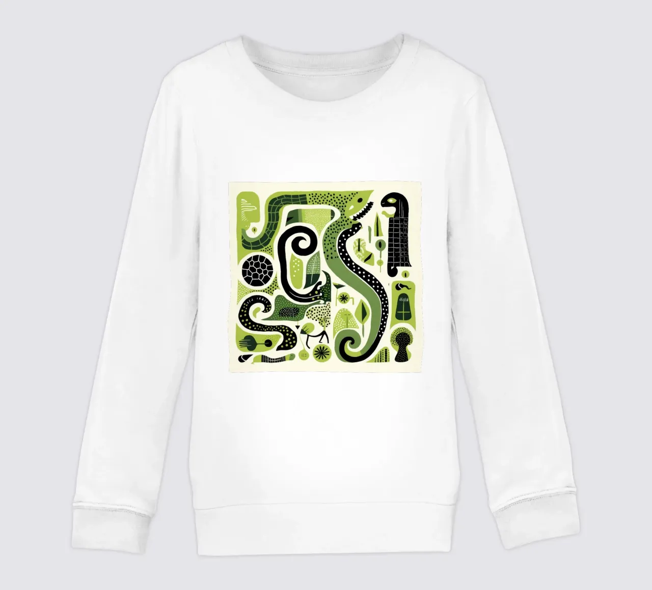 Python vert 4 sweat enfant de Minimal Animal Art