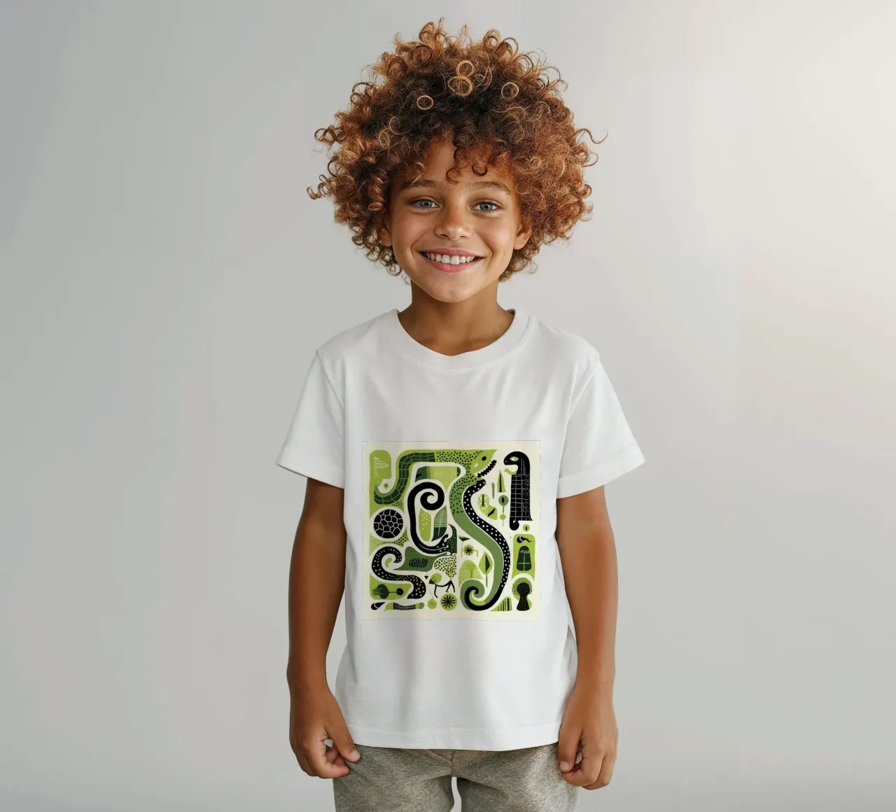 Green Python Kinder T-Shirt von Minimal Animal Art