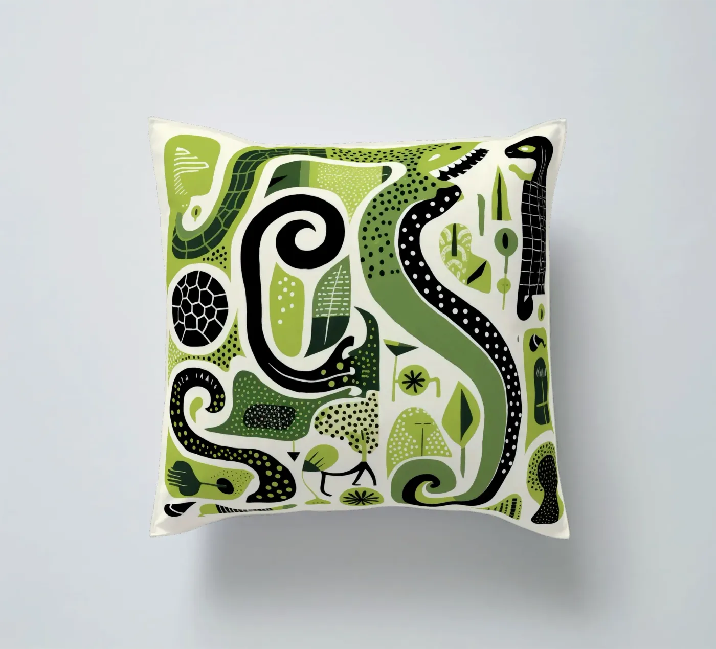 Pitone verde cuscino da Minimal Animal Art
