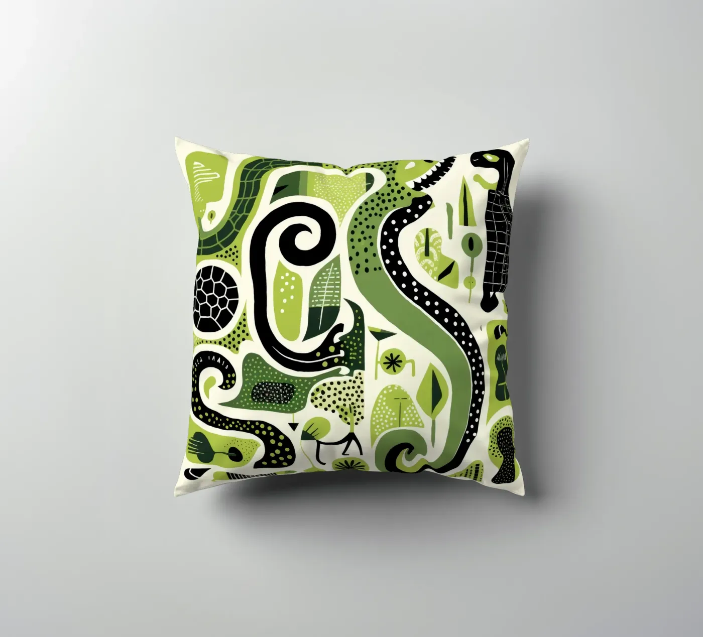 Pitone verde cuscino da Minimal Animal Art