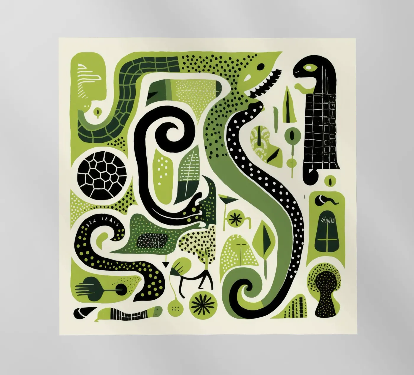 Green Python backlit folie van Minimal Animal Art