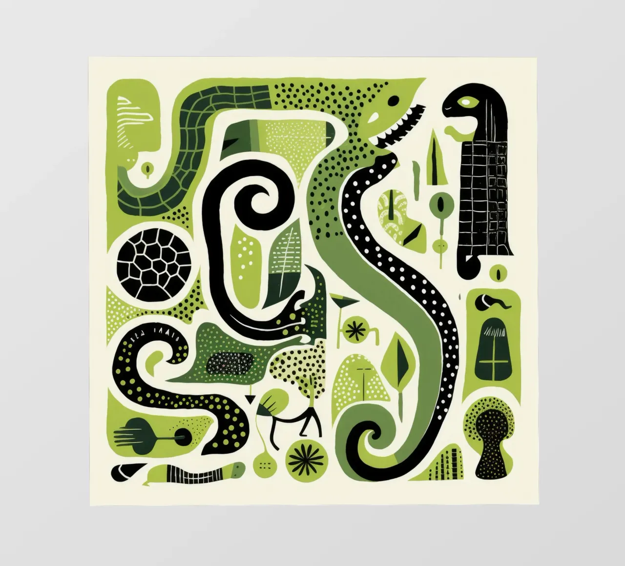 Green Python bâche pvc de Minimal Animal Art