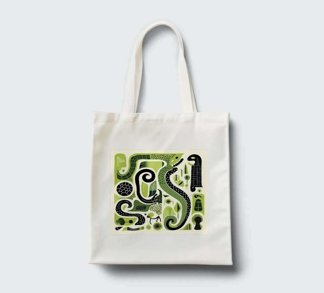 Python vert tote bag de Minimal Animal Art