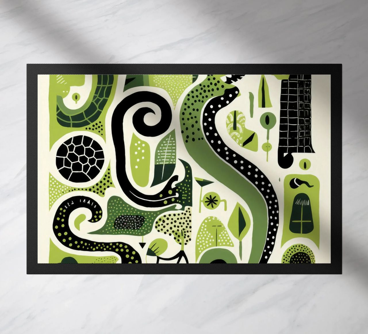 Python vert 4 paillasson de Minimal Animal Art