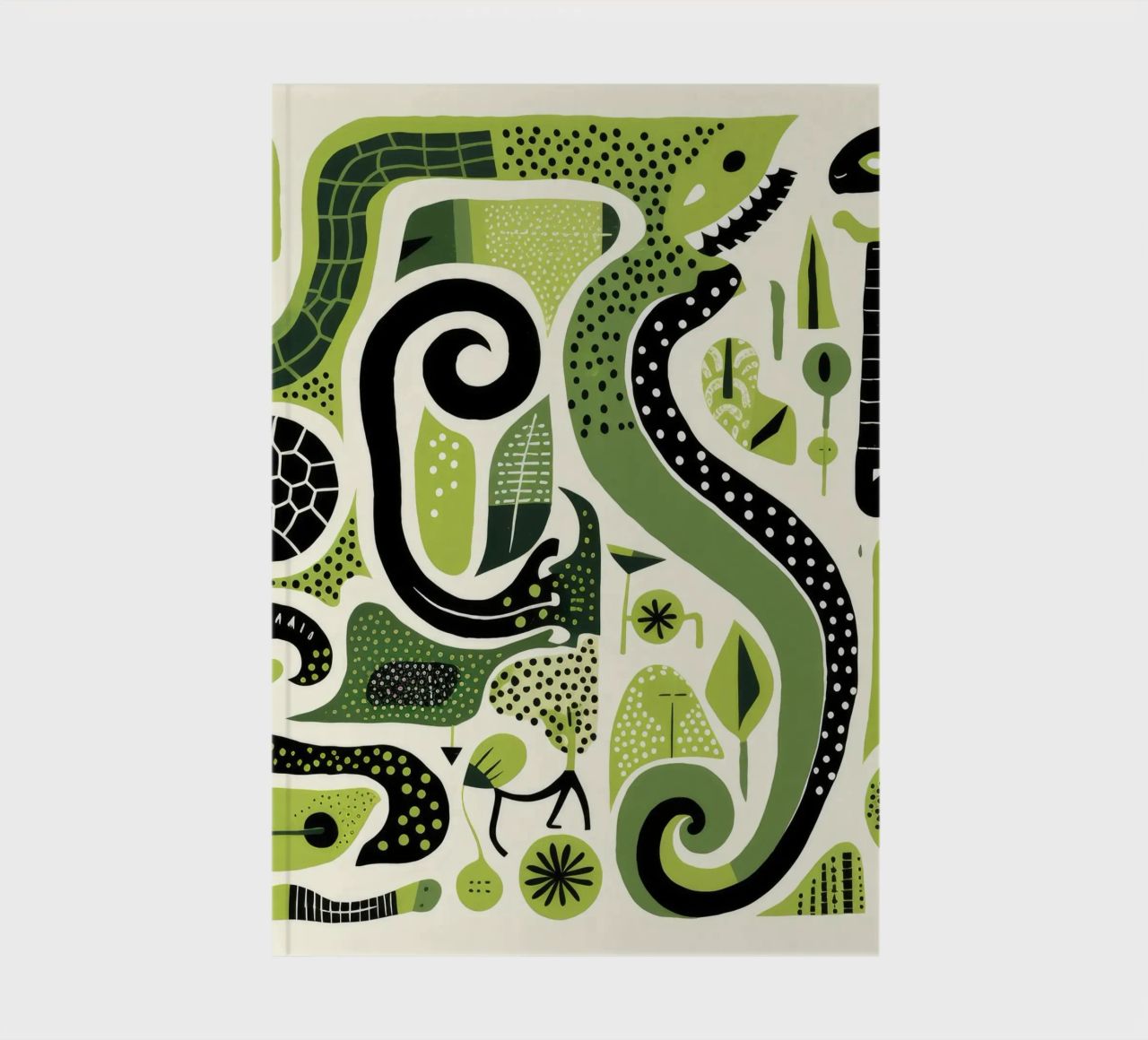 Python vert 4 carnet de notes de Minimal Animal Art