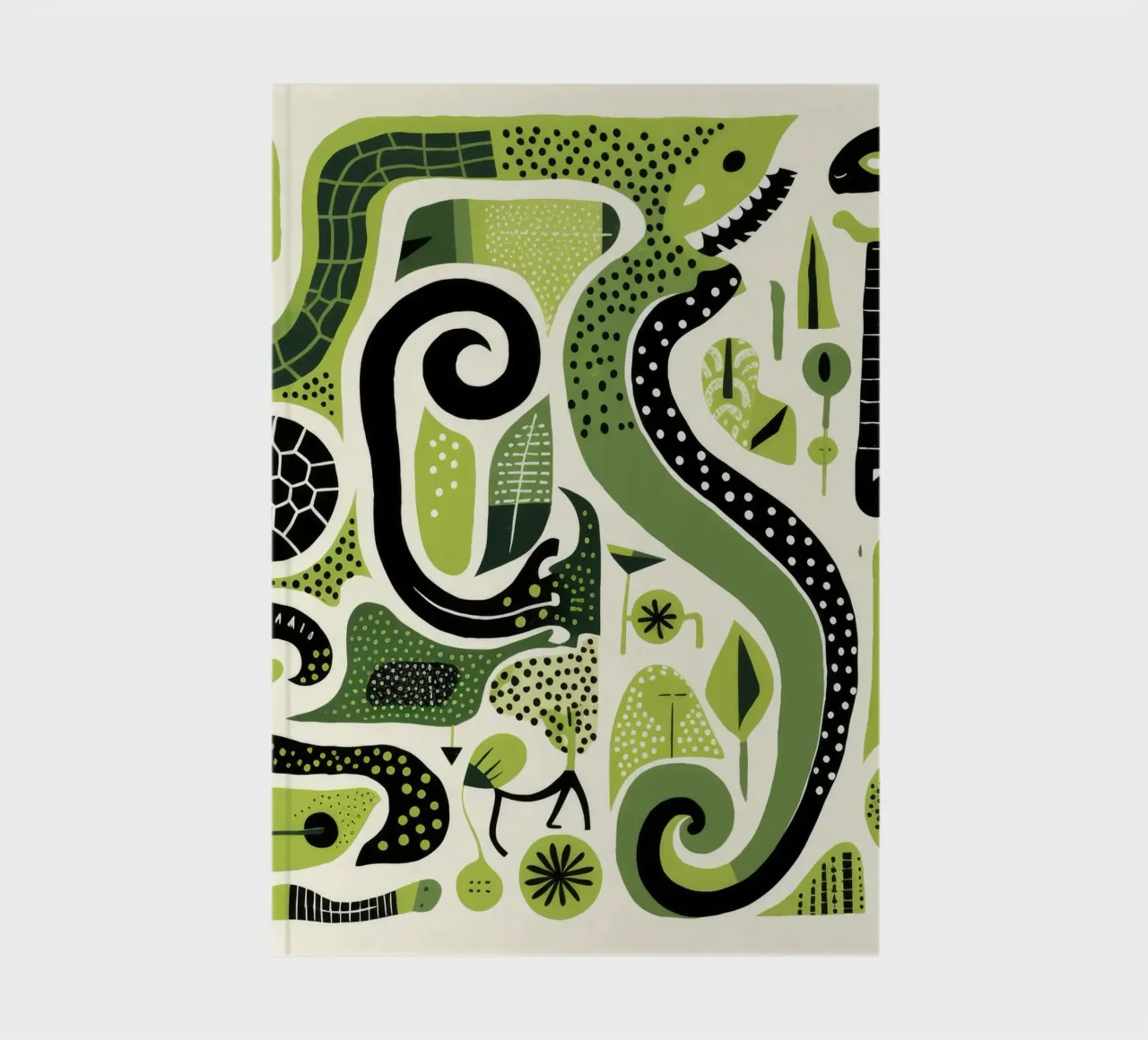 Python vert 4 carnet de notes de Minimal Animal Art